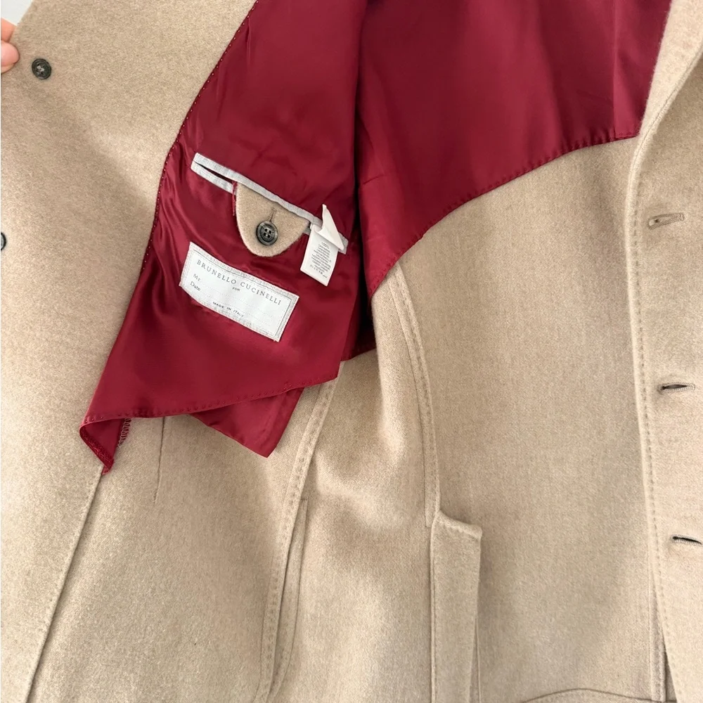 Brunello Cucinelli Beige Sport Coat with Patch Pockets
